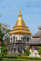 Fototapeta premium Elephant buddhist temple in Chiang Mai, North Thailand