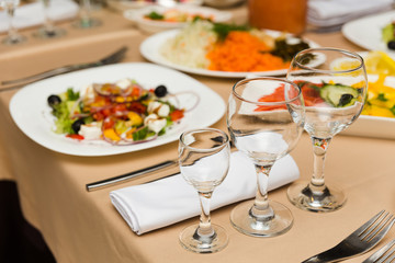 Plate with Greek salad