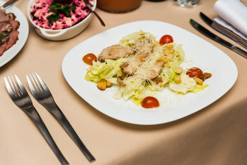 Plate with original appetizer