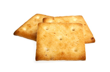 Crackers isolated on white background