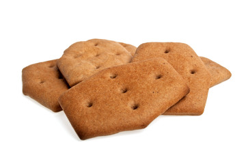 Chocolate cookies on a white background