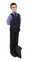 boy in suit with briefcase