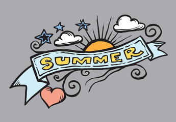 doodle graphics summer banner