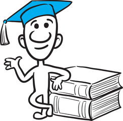doodle small person - graduate