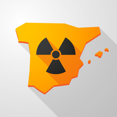 Fototapeta premium Spain map icon with a radioactivity sign