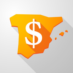Spain map icon with a dollar sign