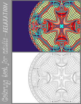 unique coloring book page for adults - flower paisley design
