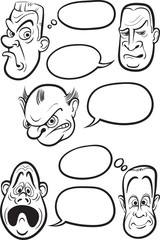 whiteboard drawing - different emotion faces with speech balloon