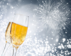Celebrating with champagne