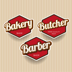 Bakery, Butcher, Barber label or badge