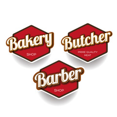 Bakery, Butcher, Barber label or badge