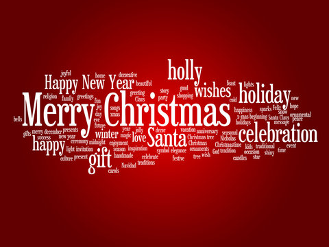 Conceptual Merry Christmas Word Cloud