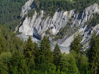Ruinaulta or Rhine canyon in Switzerland
