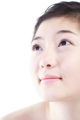 화장하는 여성 얼굴 클로즈업