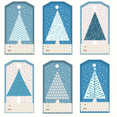 Set of Christmas gift tags - 75048679