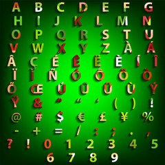 Complete Set Typography Triangle Vector Design