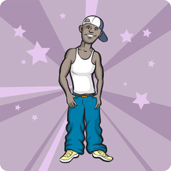 cartoon standing hip-hop style dude