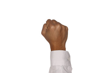 A right male hand with a clenched fist