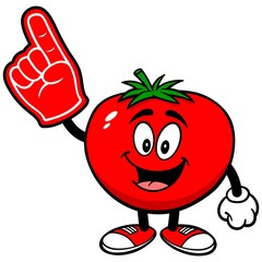 Tomato with Foam Finger