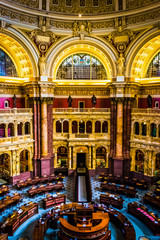 The Main Reading Room, in the Library of Congress, Washington, D
