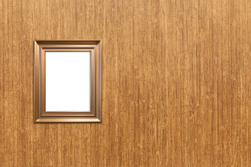 wall wood texture with isolated wood picture frame