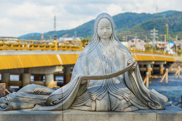 Fototapeta premium Murasaki Shikibu statue in Uji District, Kyoto