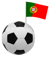 Football with flag of Portugal