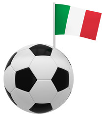 Football with flag of Italy