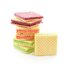 square wafer with different color in middle on white background