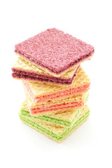 square wafer with different color in middle on white background