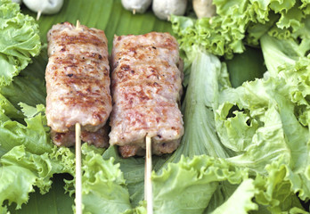 Bar-B-Q or BBQ grill of meat