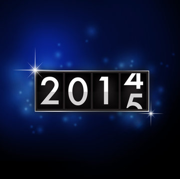 Blue abstract New Year 2015 analog countdown counter board