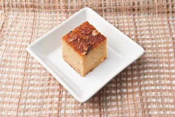 Khanom Maw Kaeng made with eggs and pumpkin thai dessert