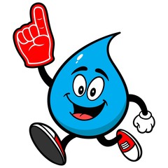 Water Drop Running with Foam Finger