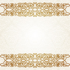 Floral border on seamless background.