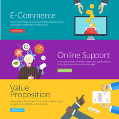 concept for e-commerce, online support and value proposition