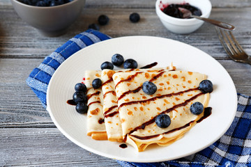 Fresh crepes on a plate