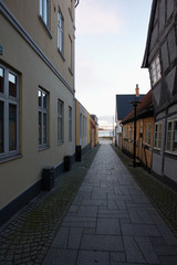 The narrow streets leading to the sea - Middelfart Debmark