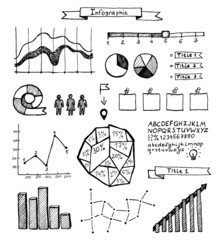 vector set of hand drawn doodle infographics
