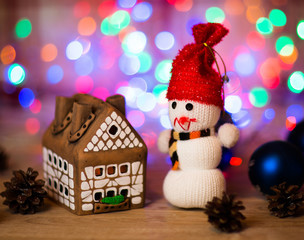 house over  and lovely handmade snowman