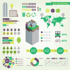 vector eco infographic set