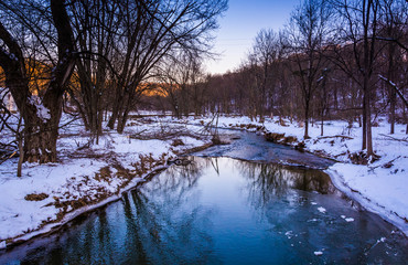Creek during the winter, in rural York County, Pennsylvania.