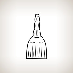Silhouette  broom on a light background, vector illustration