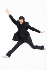 Obraz premium 스튜디오 안의 젊은 남자 다양한 포즈