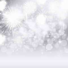 Abstract holiday background with fireworks and stars