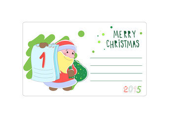 Santa Claus. Envelope Christmas or Christmas Vector illustration
