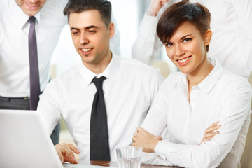 Business People. Successful business partners discuss project