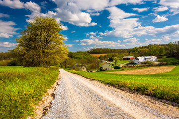 Farm along a dirt road in rural York County, Pennsylvania.