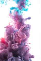 Obraz premium Ink color drop, Glitter, glimmer, pink, blue, violet, magenta
