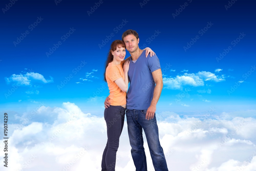 Poster composite image of couple looking at the camera